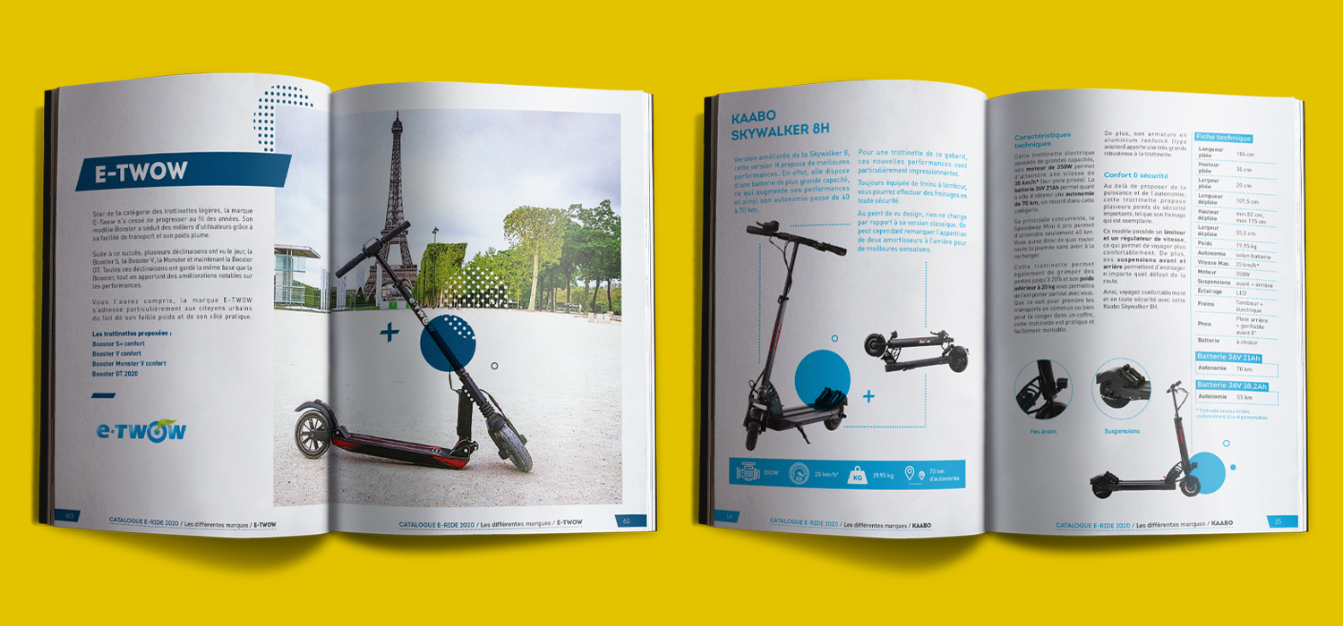 eride-catalogue-trottinette-pages2 e-ride mise en page catalogue trottinettes