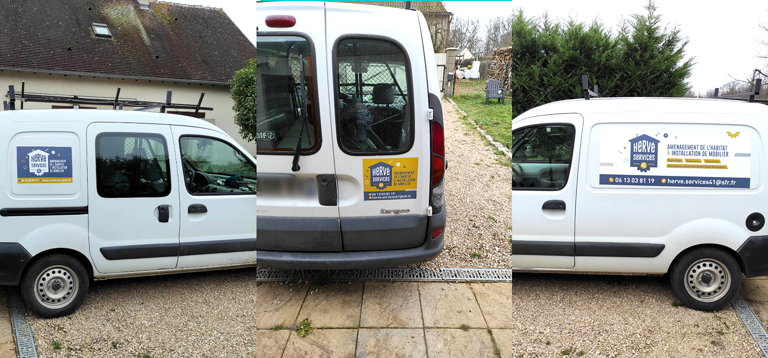 herve-services-41-creation-graphisme-signaletique-plaque-magnetique-vehicule Graphisme plaques magnétiques de véhicule professionnel artisan par le Studio Elski à Orléans