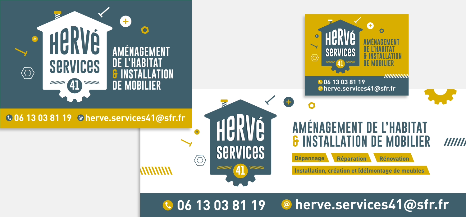 herve-services-41-creation-graphisme-signaletique-plaque-magnetique-vehicule2 Création du graphisme de plaques magnétiques de véhicule professionnel artisan par le Studio Elski à Orléans