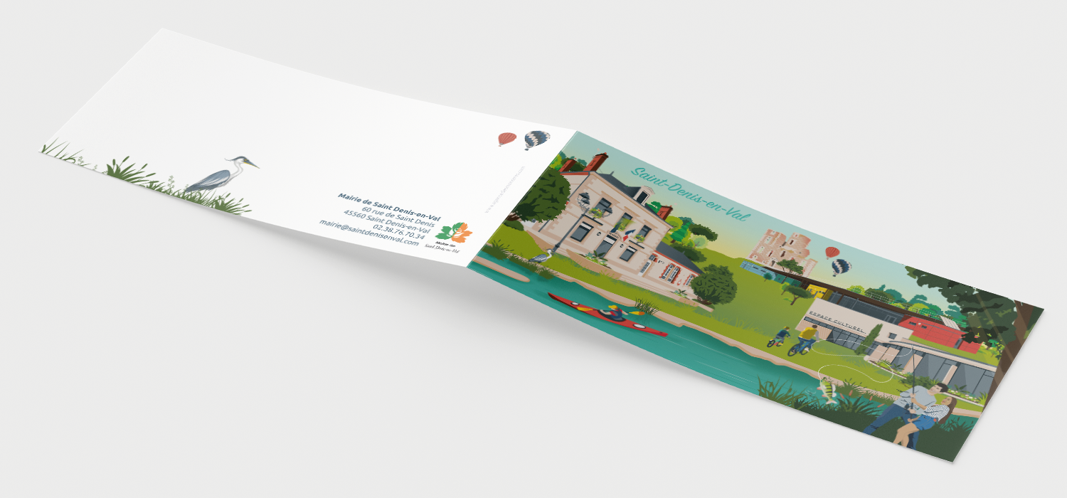 saint-denis-en-val-carte-voeux-illustration-couverture-ouvert saint denis en val carte voeux illustration mise en page