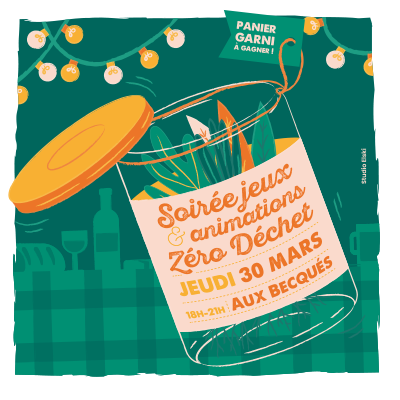 création d'une illustration et d'une affiche pour un événement éco responsable, vrac et consigne à Orléans par le Studio Elski