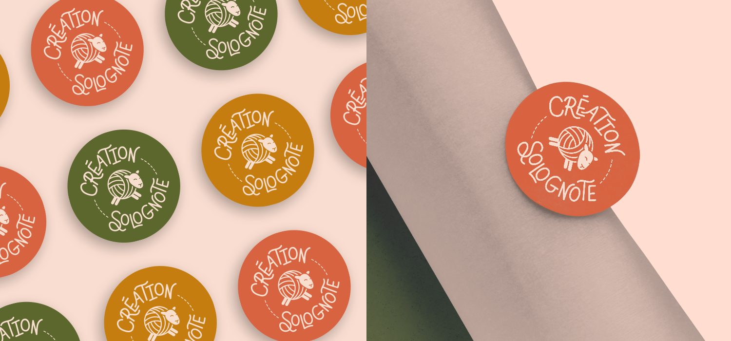 creation-solognote-graphisme-etiquettes-adhesives-artisanat-boutique création du graphisme de stickers et étiquettes adhésives pour une marque de tricot et crochet sur Orléans