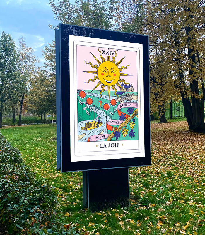Réalisation d'illustration et de graphisme pour l'affiche abribus de Chécy dans le Loiret